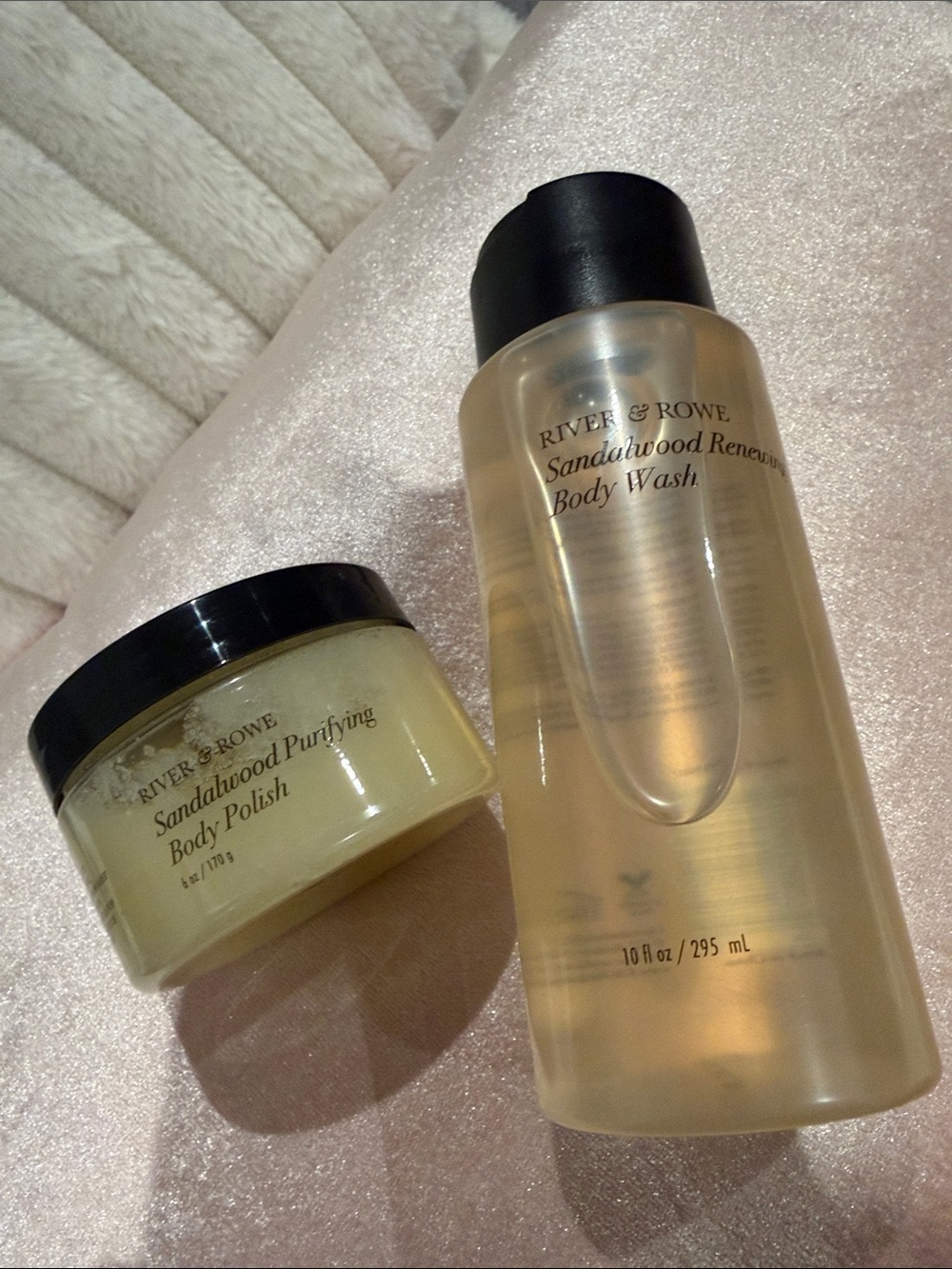 Anthropologie Sandalwood Body Wash & Polish Set - Amber and Pale Yellow